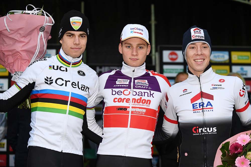 Mathieu Van der Poel was happy taking centre stage
