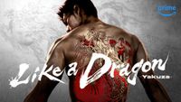 Like a Dragon: Yakuza key art - Kazuma Kiryu showing off his huge tattoo