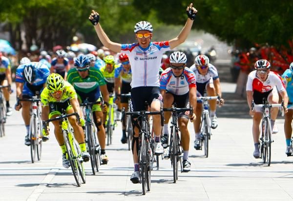 Artur Ershov (Rus) RusVelo wins stage eight at Tour of Qinghai Lake in a bunch sprint