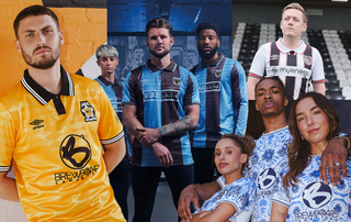 Cambridge United, AFC Wimbledon, Grimsby Town and Carlisle United's Umbro shirts designed with Kitlock