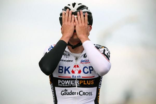 Radomir Simunek Jr. (BKCP - Powerplus) is overcome with emotion after winning the race dedicated to his late father.