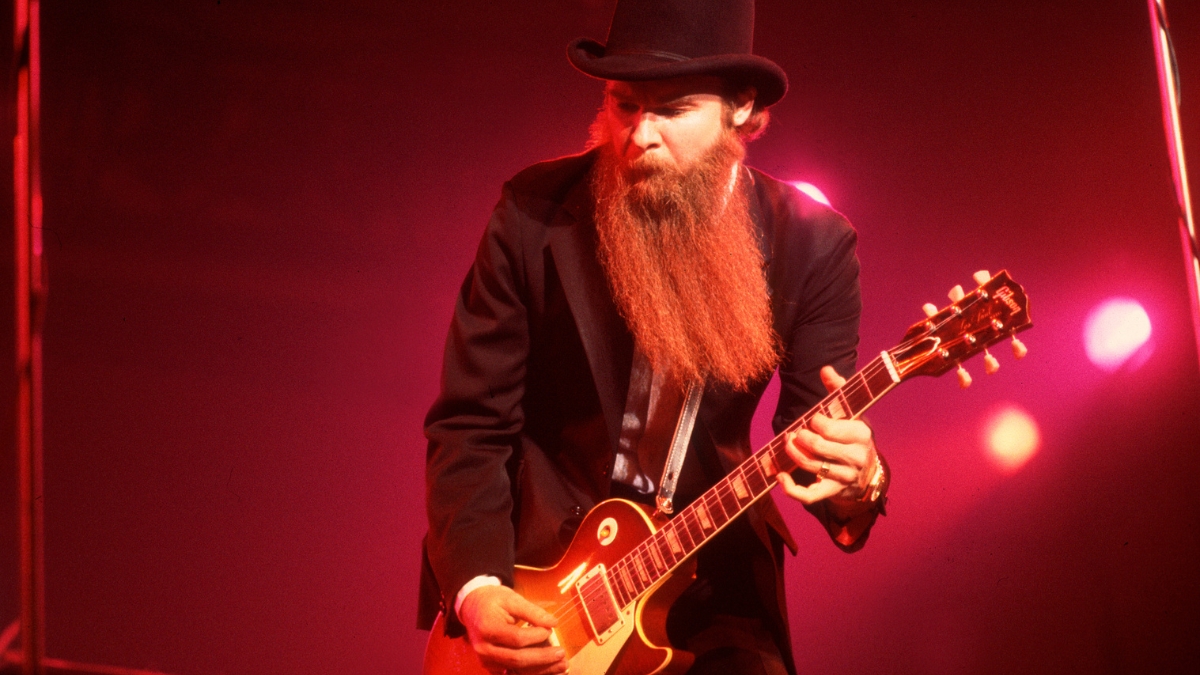 American Rock musician Billy Gibbons, of the group ZZ Top, performs onstage at the Aragon Ballroom, Chicago, Illinois, March 14, 1980
