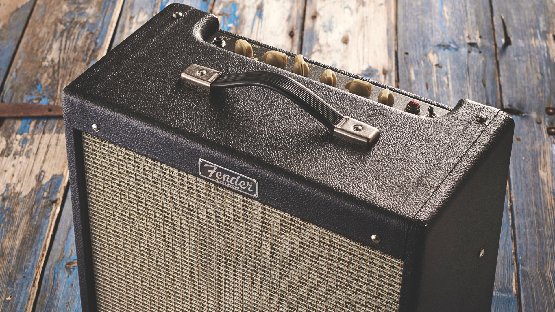 The top panel of a Fender Blues Junior IV tube amp