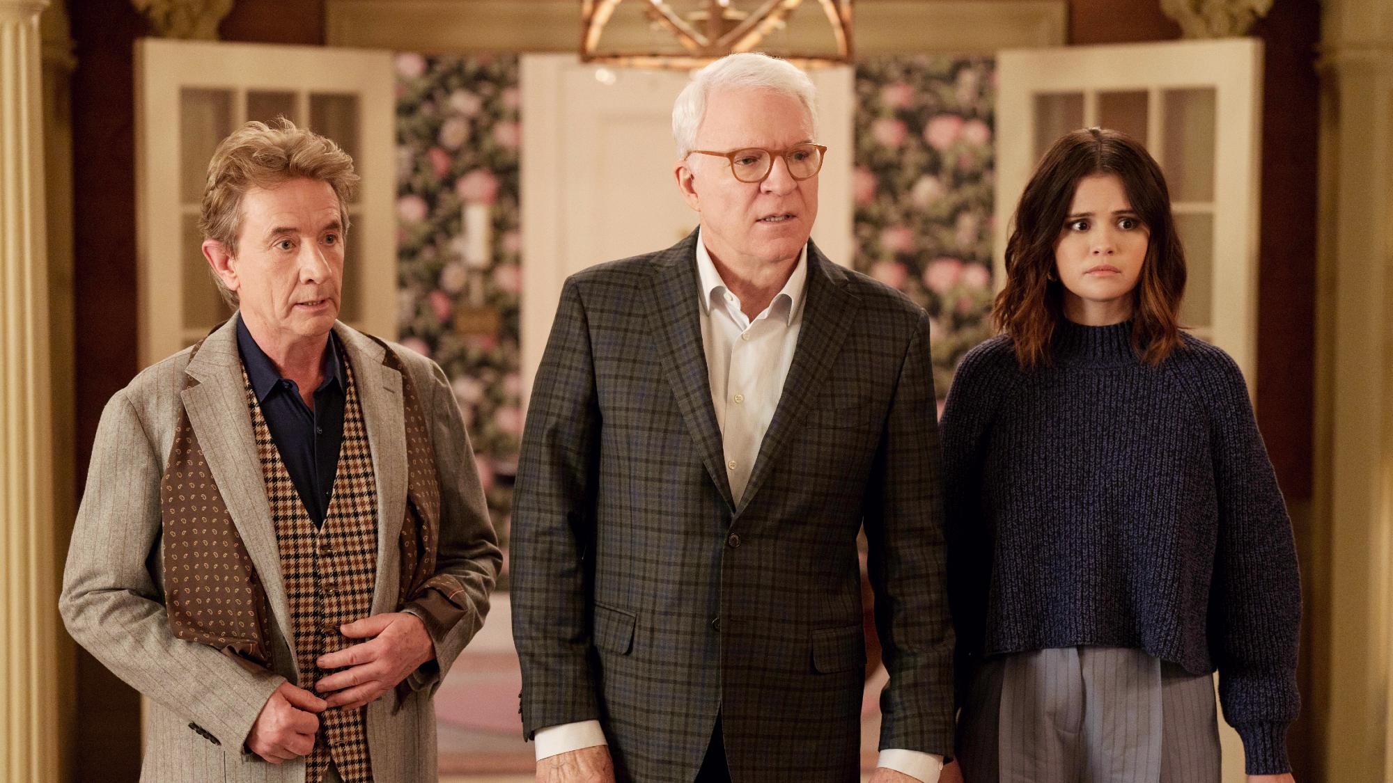 Martin Short, Steve Martin and Selena Gomez in Only Murders in the Building season 2