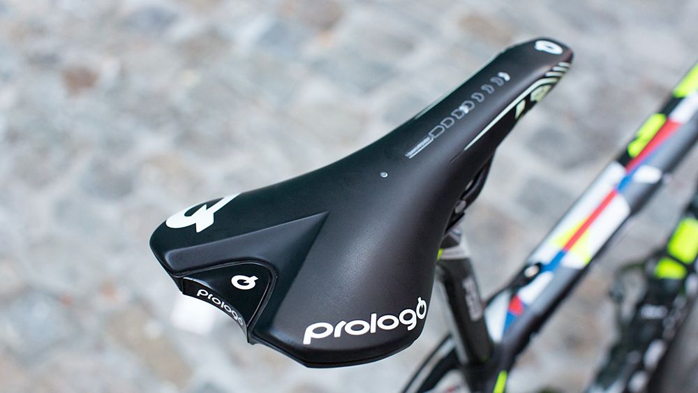 Sagan's Prologo Scratch 2 is marked at the center for consistent measurement
