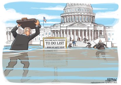 Political cartoon U.S. Congress returns to-do list