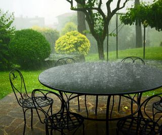 Rainy garden table