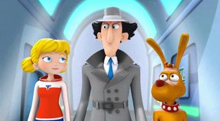 Penny, Inspector Gadget and Brains the dog.