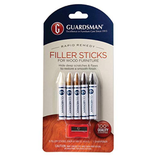 Guardsman Wax Wood Furniture Filler Sticks, Furniture Scratch Repair Kit for Wood Floors, Cabinets, Chairs, and Furnishings, 5 Colors