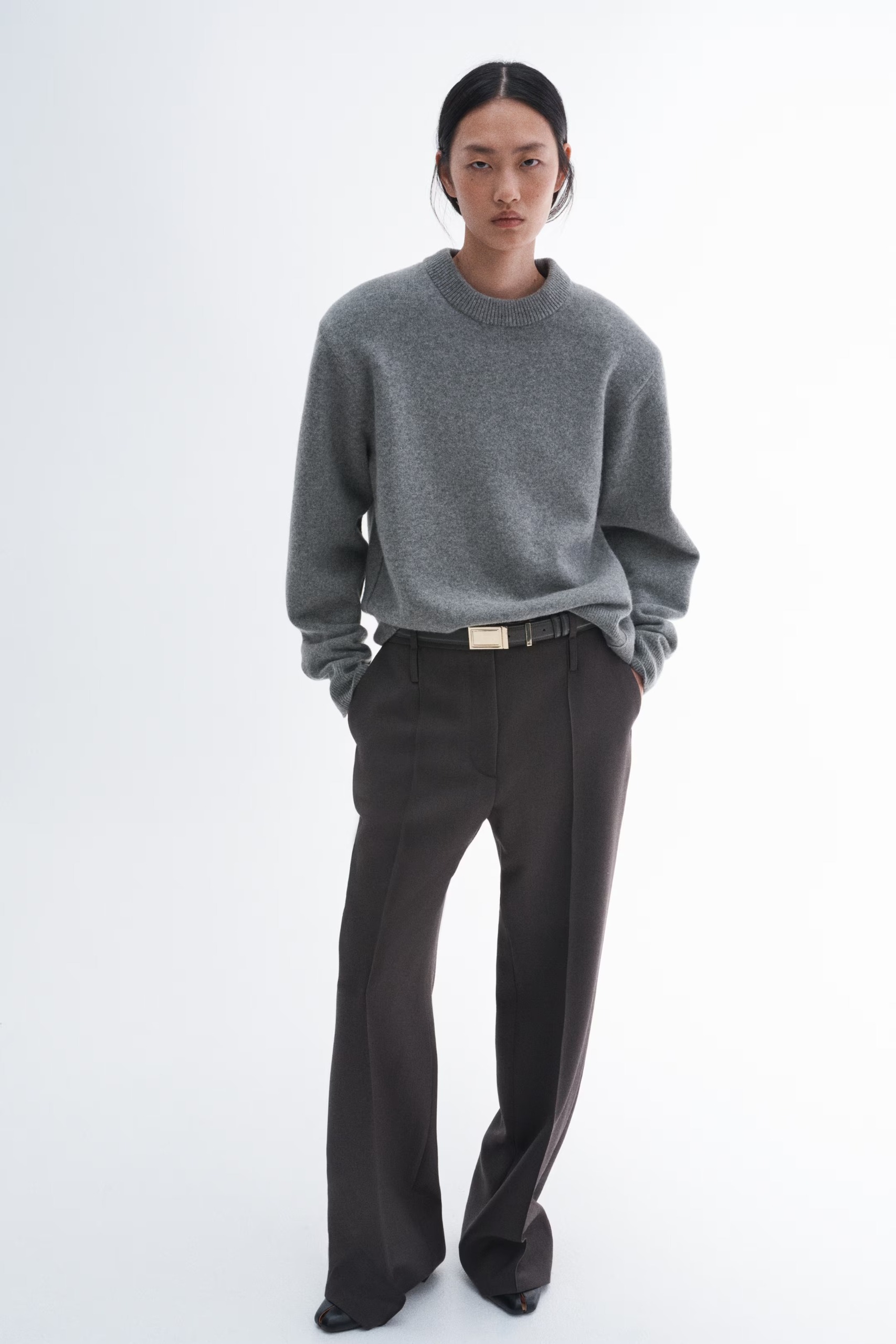 H&amp;amp;M, Shoulder-Pad Wool-Blend Jumper
