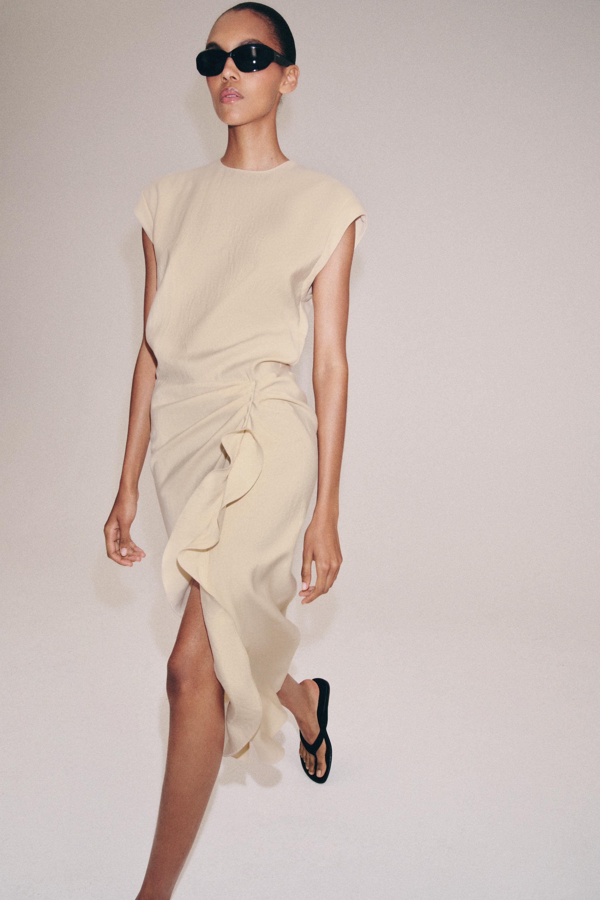 Zw Collection Midi Dress With Ruffles