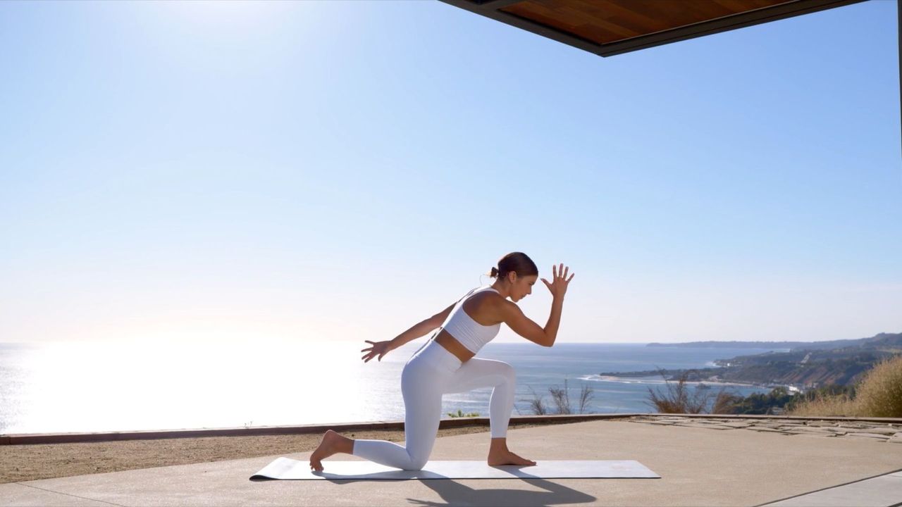 Pilates instructor Bianca Wise demonstrating a 10-minute routine