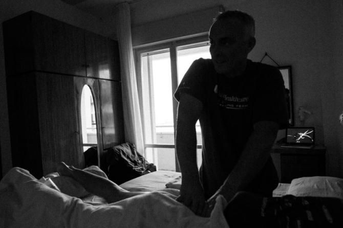 After a hard day of racing a massage is the first thing to do when back at the hotel.