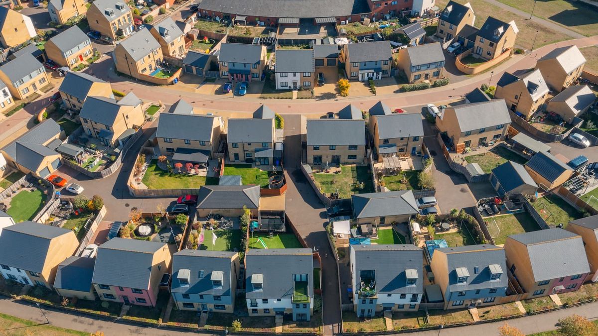 A housing development seen from above