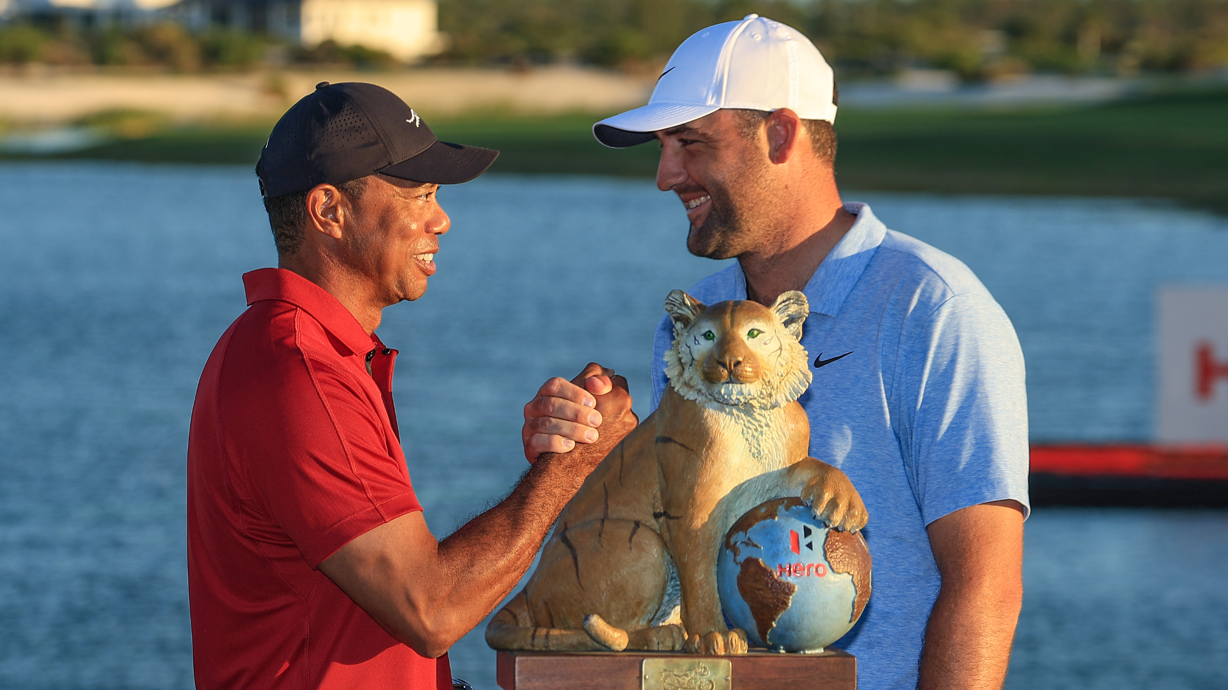Tiger Woods and Scottie Scheffler at the Hero World Challenge 