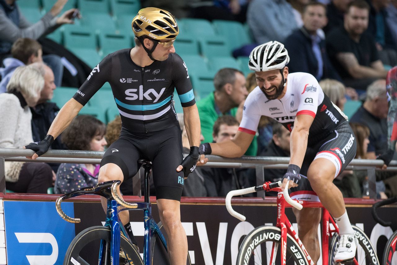 Elia Viviani and Eugenio Alafaci share a joke