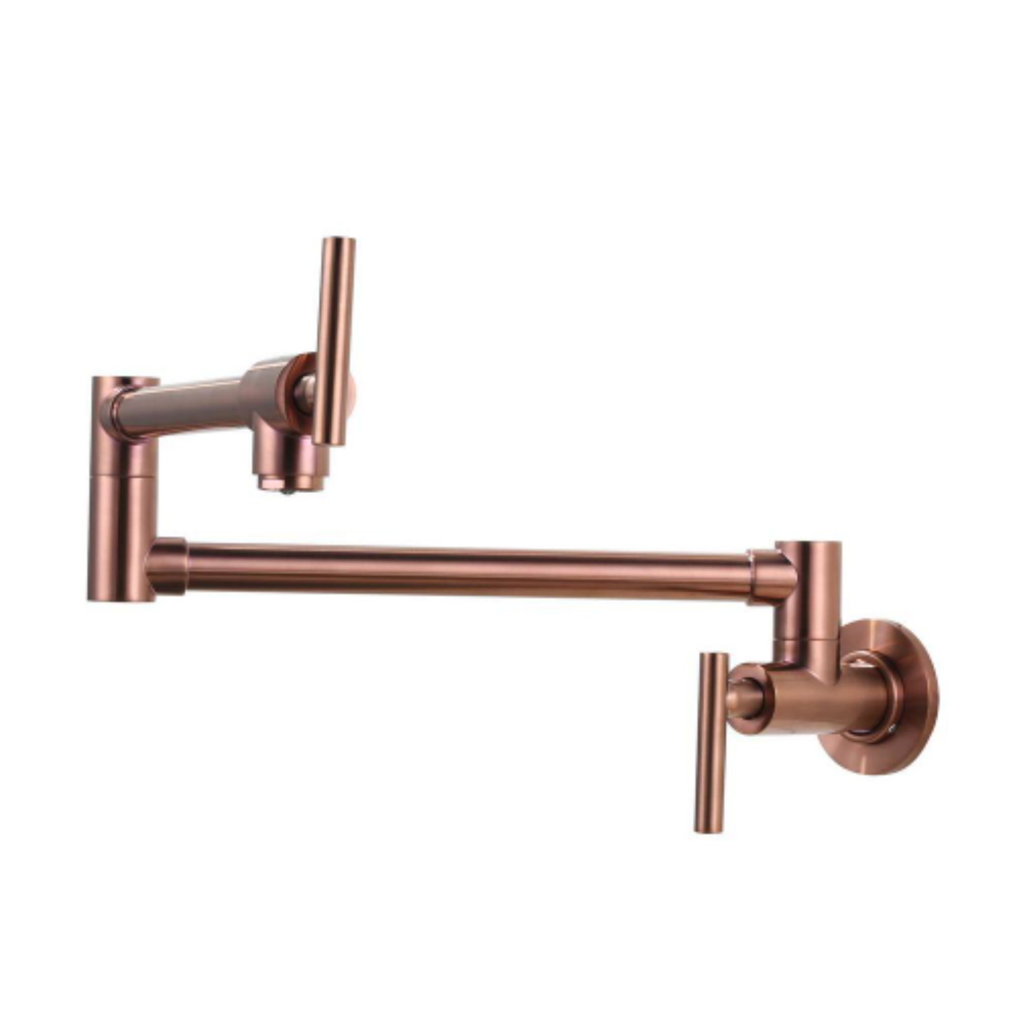 AVITAS Modern Wall Mount Pot Filler Kitchen Faucet in Rose Gold