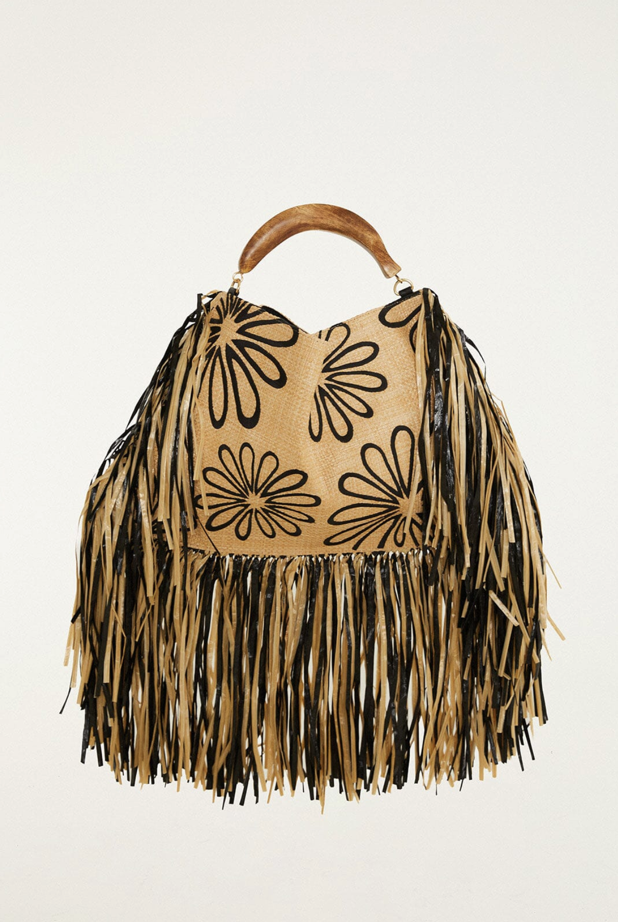FARM RIO, Fringed Raffia Mini Bag