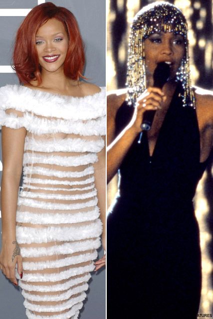 Rihanna and Whitney Huston - Rihanna to replace Whitney Houston in The Bodyguard remake? - Rihanna Birthday - The Bodyguard - The Bodyguard remake - Whitney Huston - Whitney Huston The Bodyguard - Celebrity News - Whitney Huston Rihanna - Marie Claire - M