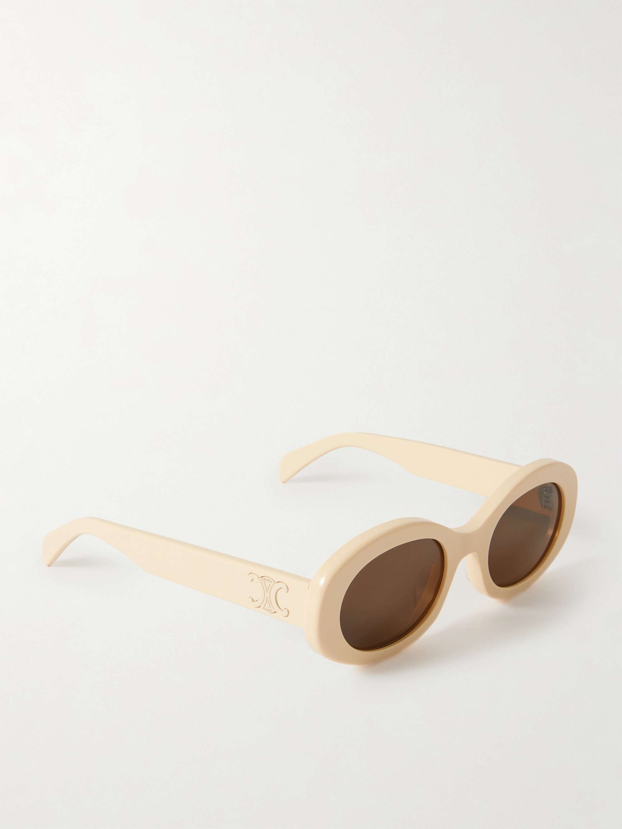 Triomphe Oval-Frame Acetate Sunglasses