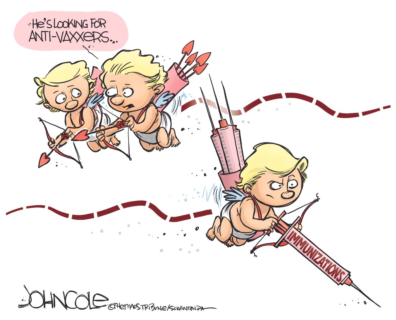 Editorial Cartoon U.S. anti-vaxxers Valentine&amp;#039;s day immunizations