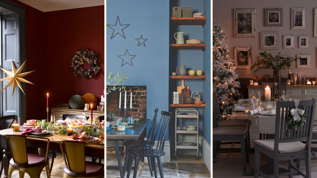 compilation of dining rooms to show how to style a dining room for Christmas entertaining