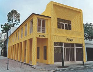 Fendi store with warped design