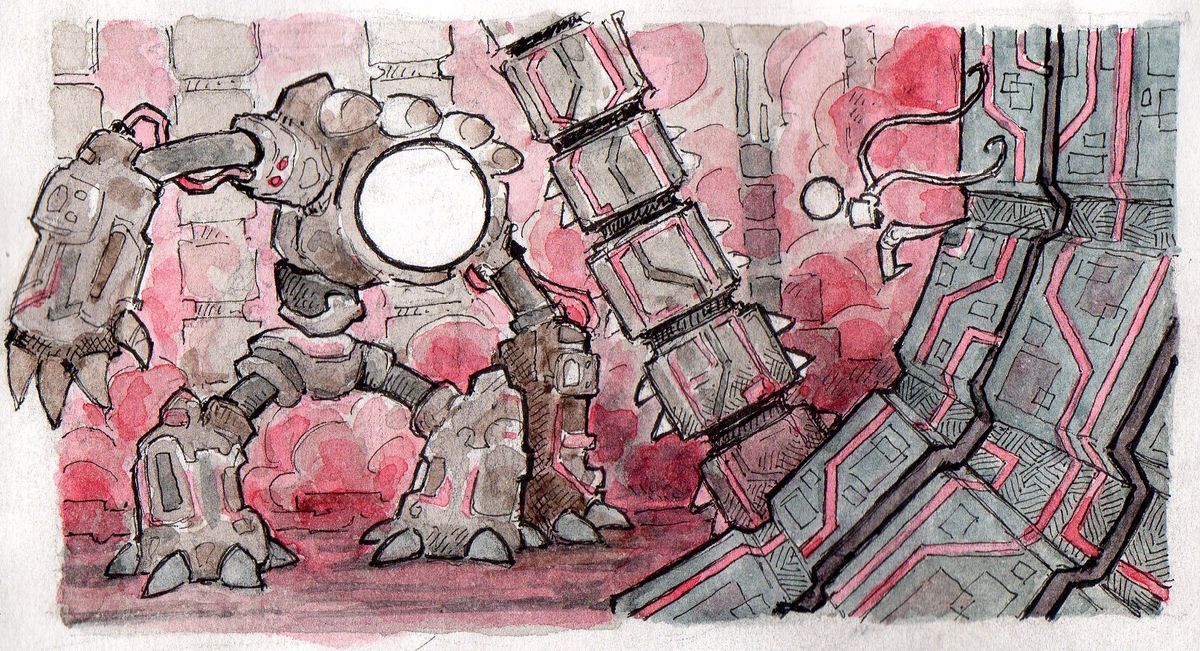 Painted concept art for an indie game