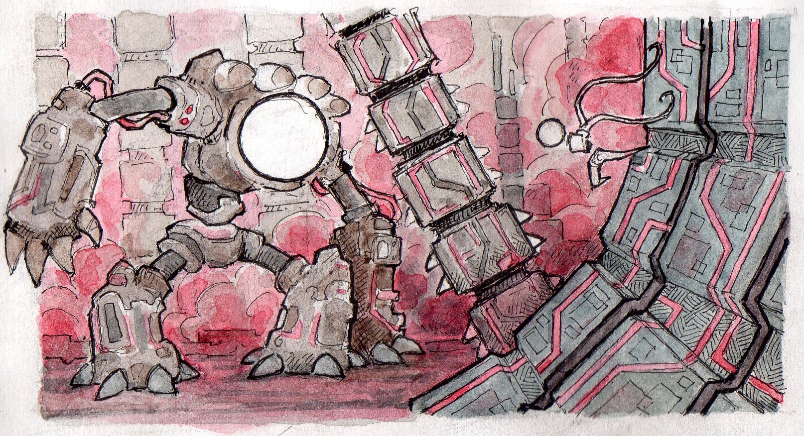 Painted concept art for an indie game