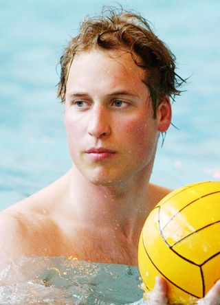 Prince William in a swimming pool