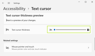 select text cursor thickness