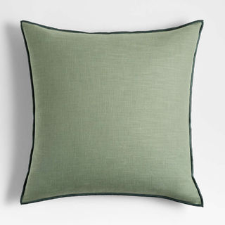 Moss green throw pillow.