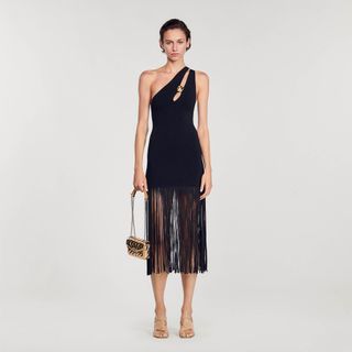 Asymmetric Fringed Dress