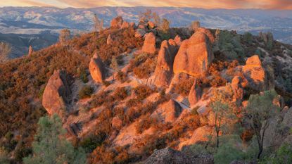 Sunset over High Peaks at Pinnacles National Park, San Benito County, California, USA.