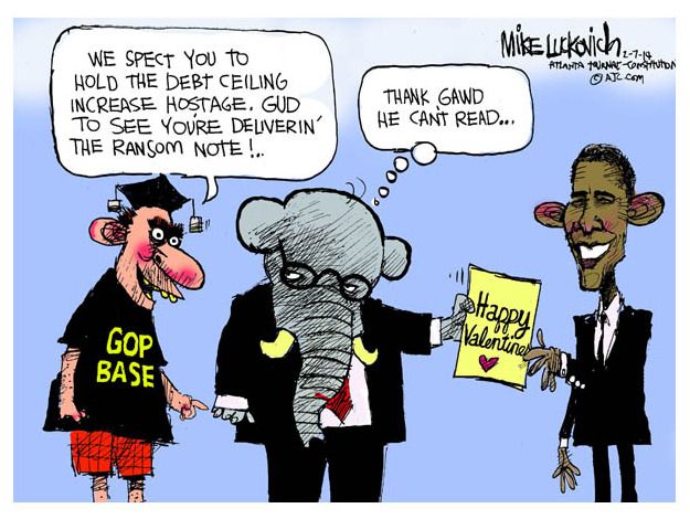 Political cartoon Tea Party Republicans