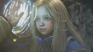 Pragmata character Diana holding her hand up