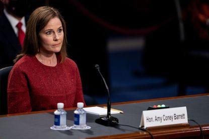 Supreme Court nominee Judge Amy Coney Barrett speaks during the second day of her Senate Judiciary committee confirmation hearing on Capitol Hill on October 13, 2020 in Washington, DC.