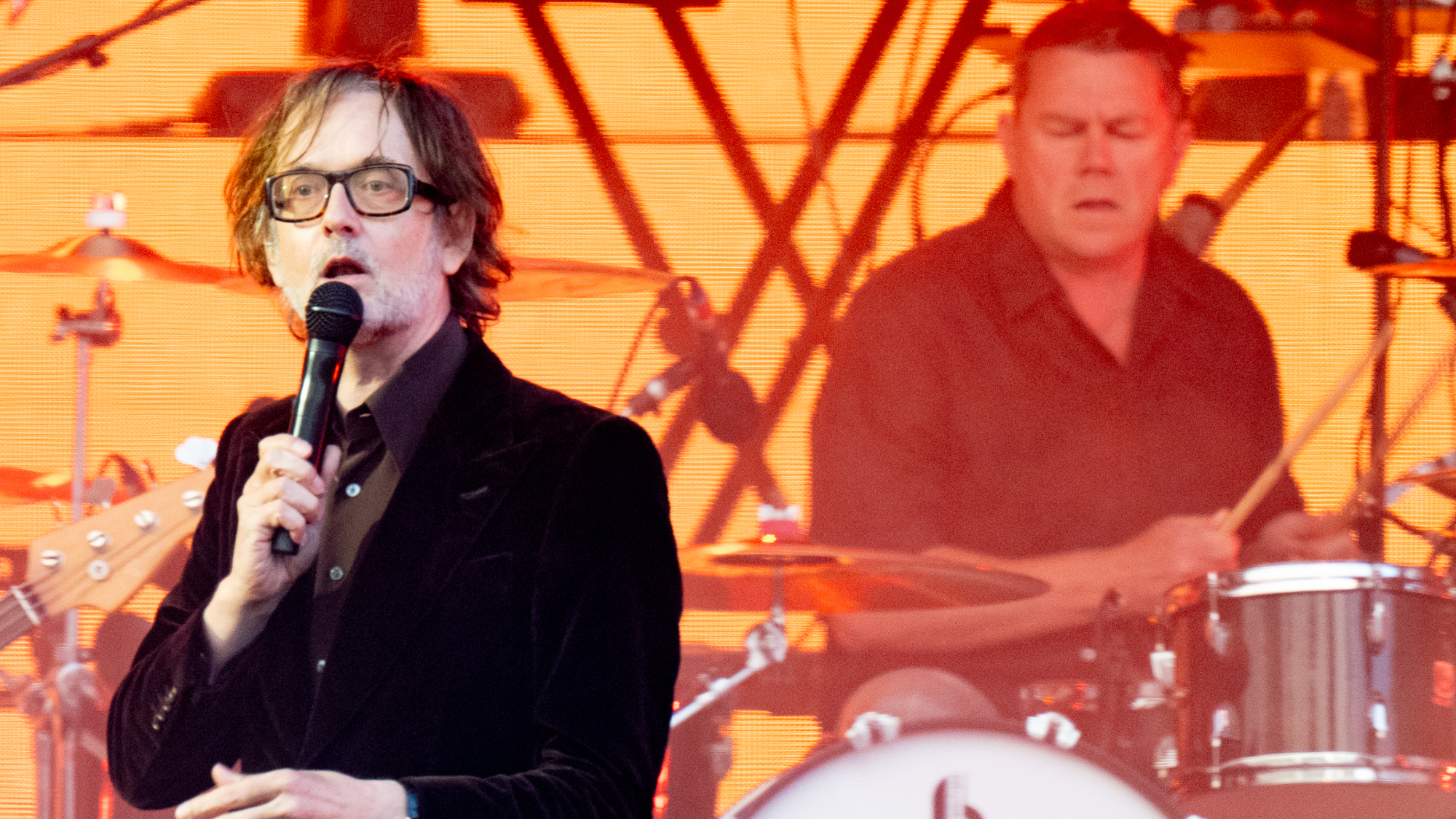 Nick Banks performing with actual Pulp in 2023