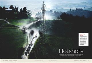 Opening two pages of the Hotshots gallery from the October 2024 issue of Digital Camera magazine, showcasing the winners of the World Sports Photography Awards 2024