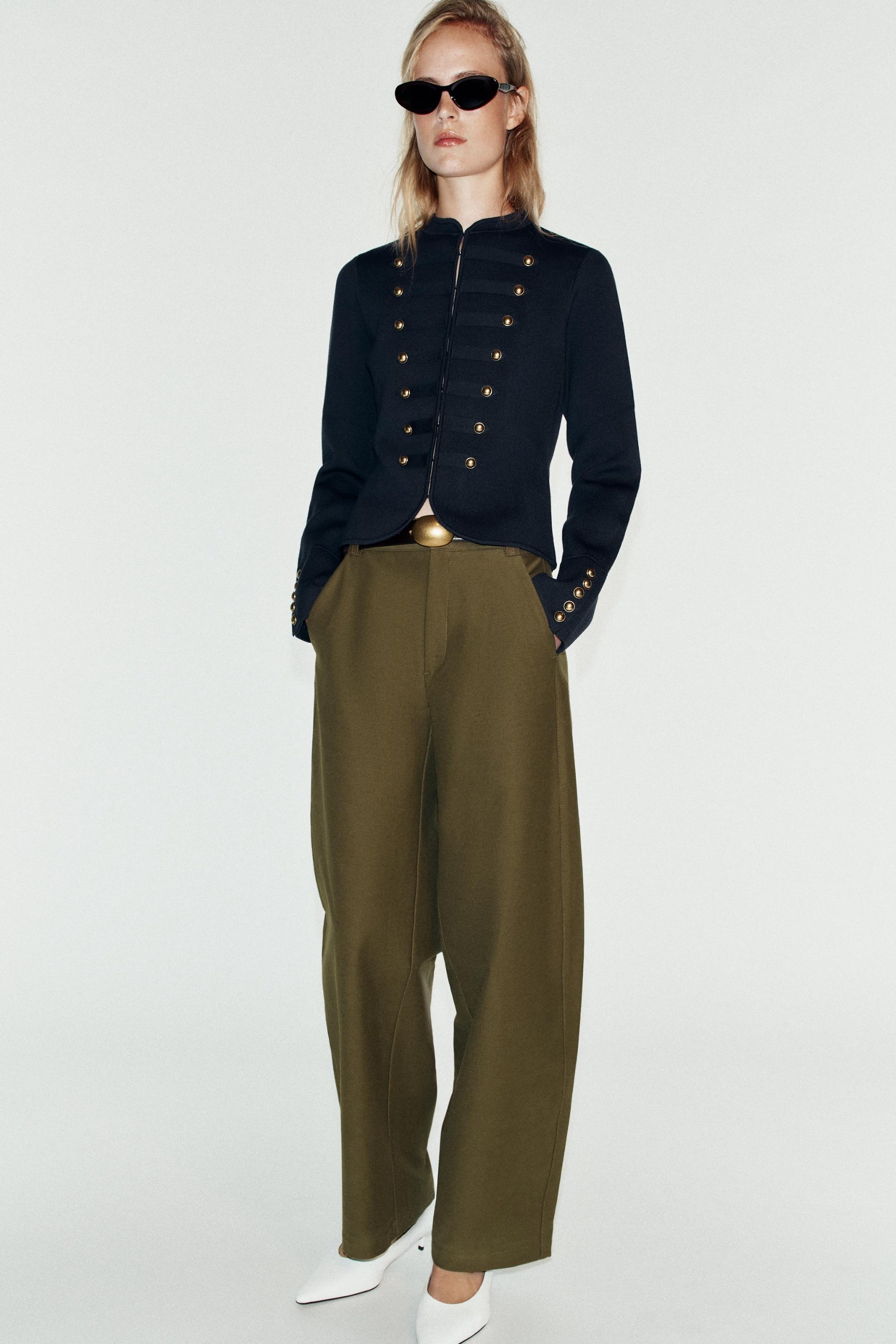 Button Jacket - Navy Blue - S