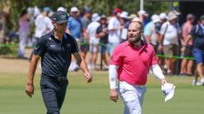 Joaquin Niemann of Torque GC and Tyrrell Hatton of Legion XIII in 2026 LIV Golf action