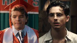 Gaten Matarazzo stars in Stranger Things, while Timoth&eacute;e Chalamet stars in Marty Supreme.
