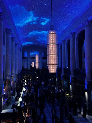 The ceiling of the Brooklyn Theater, donned with a projection mapped night sky to make guests feel outdoors.