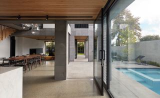 Interior and exterior open plan space