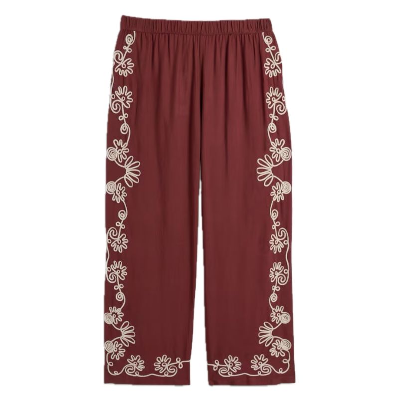 F&amp;amp;F at Tesco , Embroidered Wide Leg Co-ord Trousers