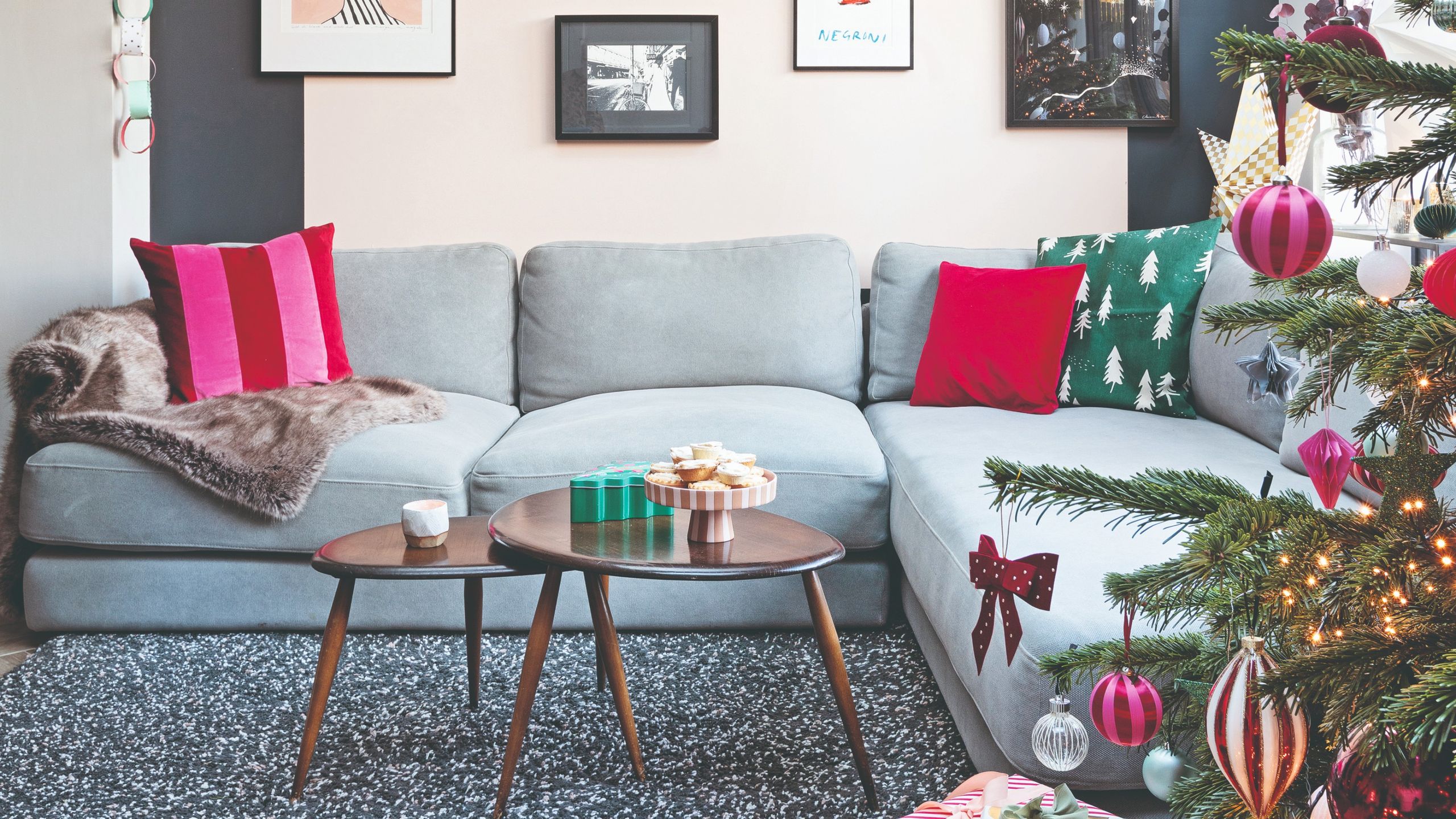 How to decorate a small living room for Christmas like a pro | Ideal Home