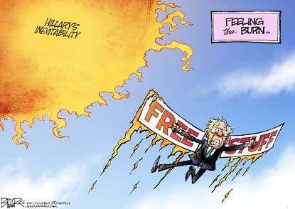 Political Cartoon U.S. Hillary bernie 2016