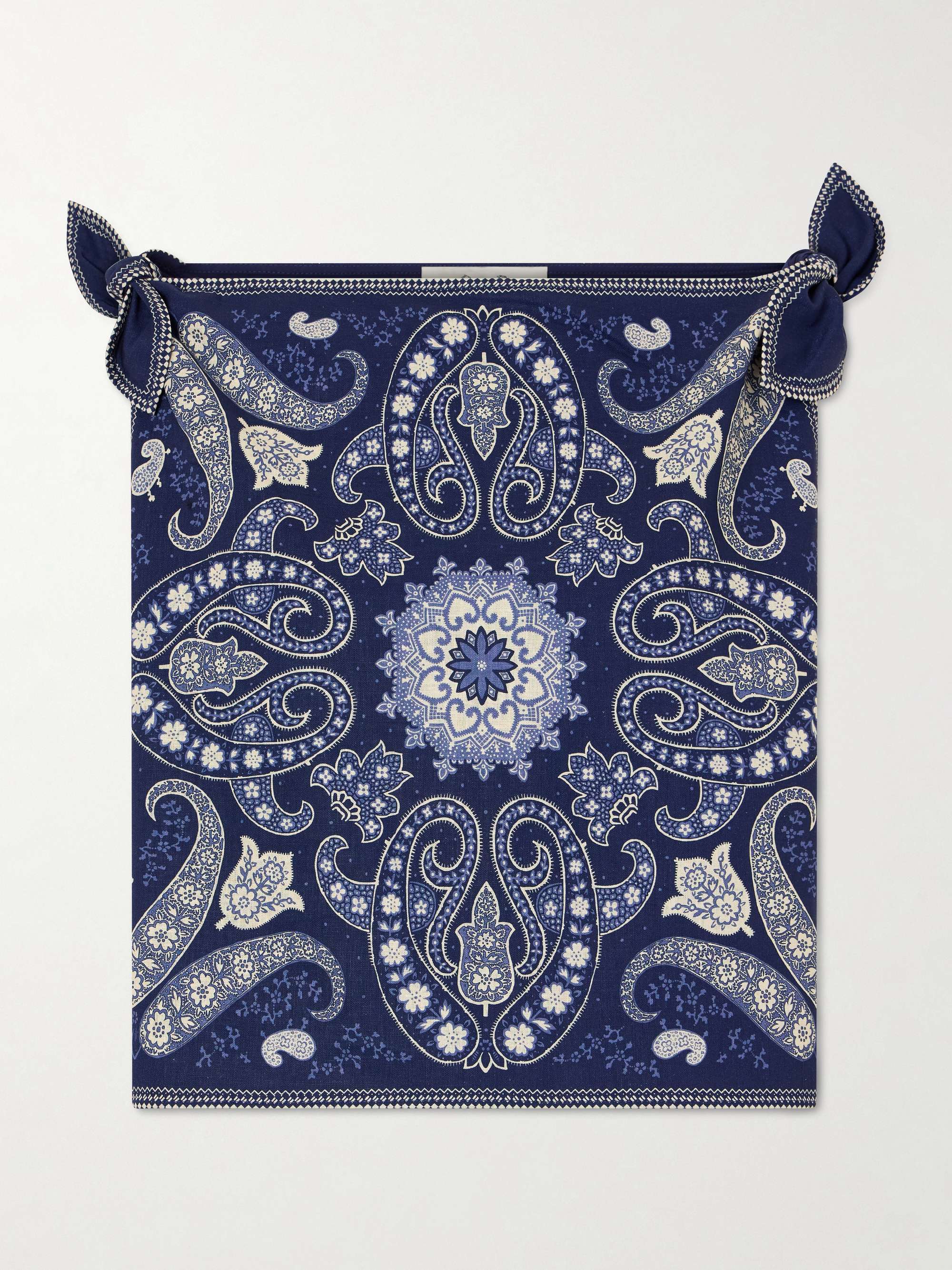 Emilina Knotted Printed Linen and Cotton-Blend Tank