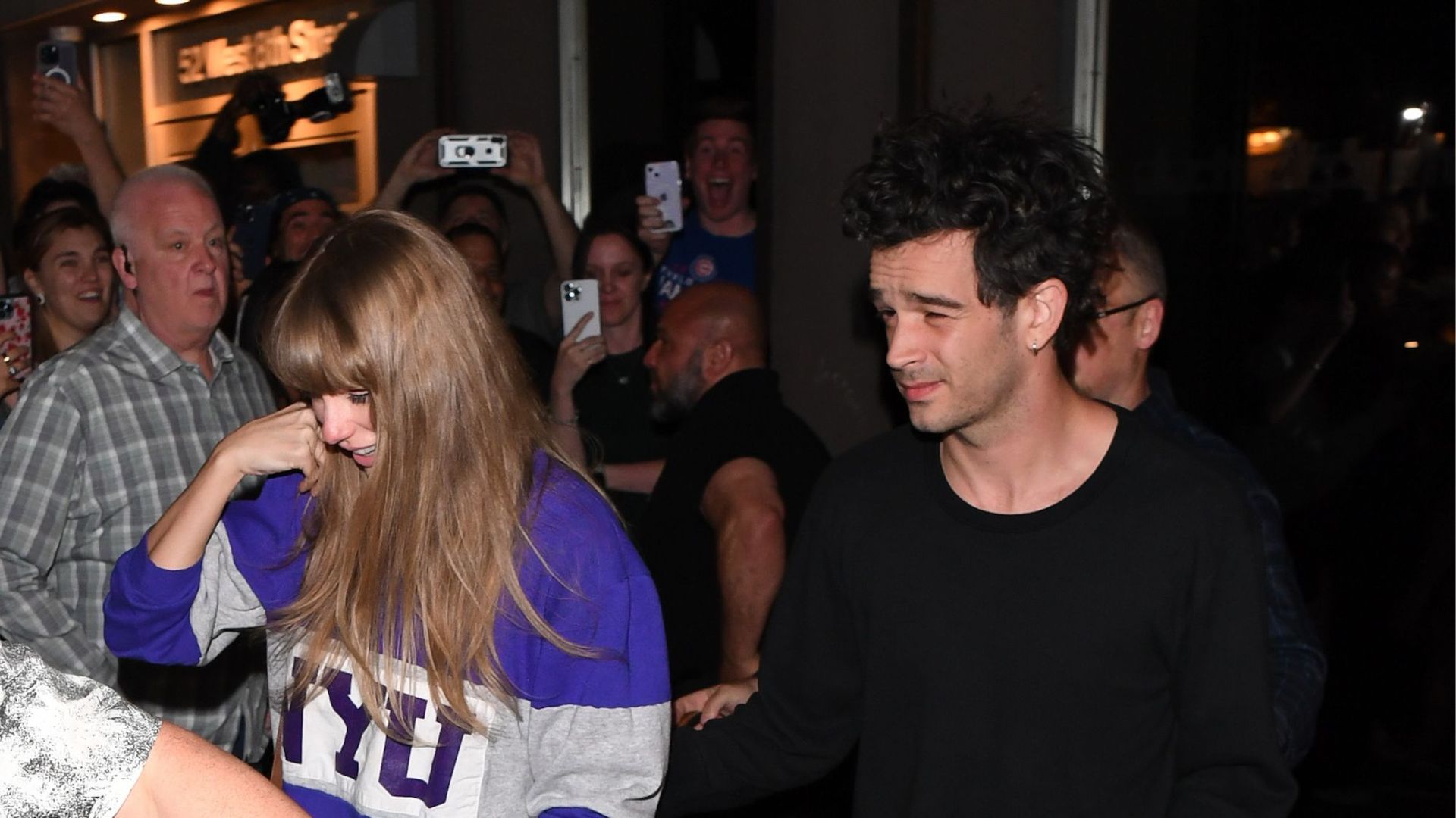 Taylor Swift and Matty Healy are photographed leaving The Electric Lady Studio