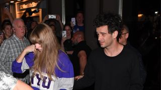 Taylor Swift and Matty Healy are photographed leaving The Electric Lady Studio